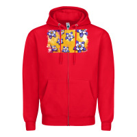 Red Rocky Mountain Columbine Flower Zipper Hoodie - Bettercallsaul