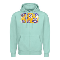 Seafoam Rocky Mountain Columbine Flower Zipper Hoodie - Bettercallsaul