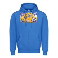 True Royal Rocky Mountain Columbine Flower Zipper Hoodie - Bettercallsaul