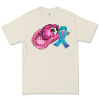 Bone cowboy hat and cancer ribbon Premium Tee - AdoDesignShop