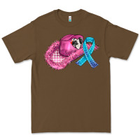 Cacao cowboy hat and cancer ribbon Premium Tee - AdoDesignShop