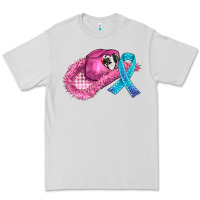 Dove Grey cowboy hat and cancer ribbon Premium Tee - AdoDesignShop