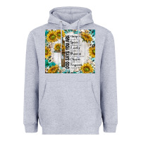Heather Grey god says you are with sunflower Heavyweight Hoodie - TumblerDesignByShophia