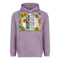Lavender god says you are with sunflower Heavyweight Hoodie - TumblerDesignByShophia