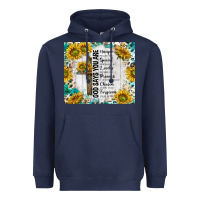 Navy god says you are with sunflower Heavyweight Hoodie - TumblerDesignByShophia
