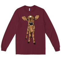 Burgundy baby cow Long Sleeve Tee - NancyCooperArtShop