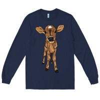 Navy baby cow Long Sleeve Tee - NancyCooperArtShop