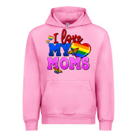 Fuchsia Pink I love my moms Urban Hoodie - FaDigitalArtStudio