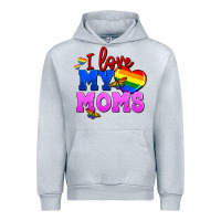 Heather Grey I love my moms Urban Hoodie - FaDigitalArtStudio