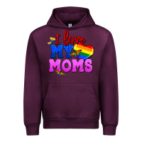 Mauve Wine I love my moms Urban Hoodie - FaDigitalArtStudio