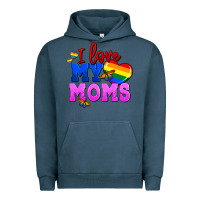 Pigment Midnight Navy I love my moms Urban Hoodie - FaDigitalArtStudio
