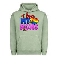 Pigment Oil Green I love my moms Urban Hoodie - FaDigitalArtStudio