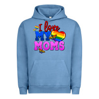 Pigment Pebble Blue I love my moms Urban Hoodie - FaDigitalArtStudio