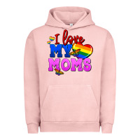 Pigment Salmon I love my moms Urban Hoodie - FaDigitalArtStudio