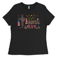 Black god bless america Ladies Tee - CowhideDigitalArt