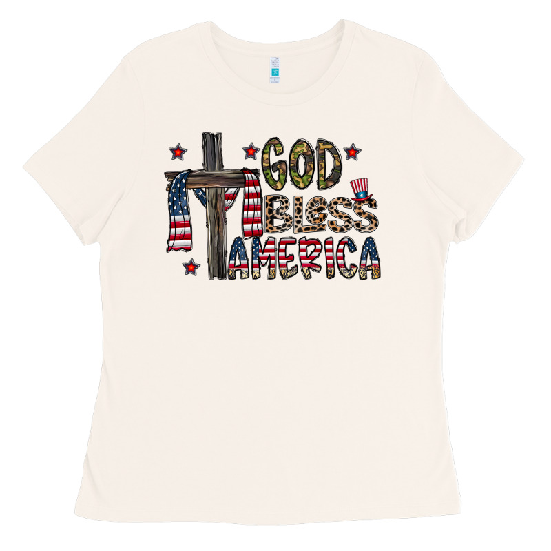 God Bless America Ladies Tee by CowhideDigitalArt | Teevron