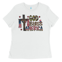 White god bless america Ladies Tee - CowhideDigitalArt