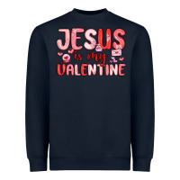 Navy jesus is my valentine Heavyweight Sweatshirt - MaliasSmallBusiness