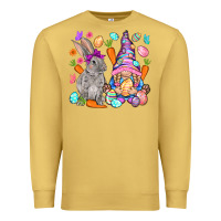 Antique Gold Easter gnome and rabbit Easter Day Premium Sweatshirt - HowdyJamesFarm
