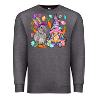 Charcoal Heather Easter gnome and rabbit Easter Day Premium Sweatshirt - HowdyJamesFarm