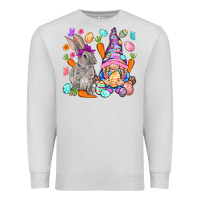 Dove Grey Easter gnome and rabbit Easter Day Premium Sweatshirt - HowdyJamesFarm