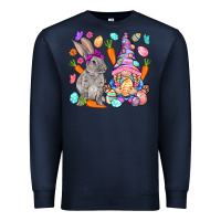 Navy Easter gnome and rabbit Easter Day Premium Sweatshirt - HowdyJamesFarm