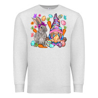 Oatmeal Heather Easter gnome and rabbit Easter Day Premium Sweatshirt - HowdyJamesFarm