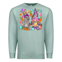 Seafoam Easter gnome and rabbit Easter Day Premium Sweatshirt - HowdyJamesFarm