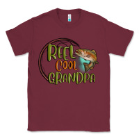 Burgundy reel cool  grandpa Classic Tee - MaliasSmallBusiness
