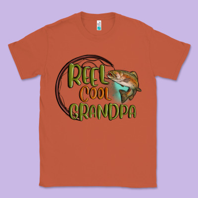Reel Cool  Grandpa Classic Tee Designed By Maliassmallbusiness