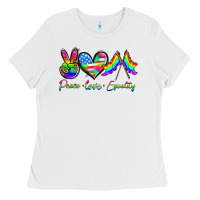 White peace love equality Ladies Tee - HRA Design Shop
