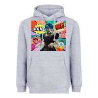Heather Grey pop art gothic girl Heavyweight Hoodie - TumblerDesignByShophia