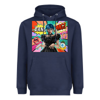 Navy pop art gothic girl Heavyweight Hoodie - TumblerDesignByShophia