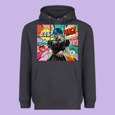 Pop Art Gothic Girl Heavyweight Hoodie Designed By Tumblerdesignbyshophia