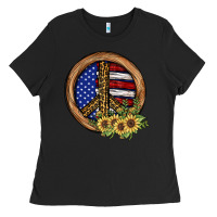 Black Peace Sign Ladies Tee - JahusDesignShop
