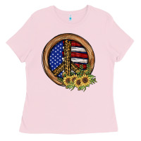 Bubblegum Pink Peace Sign Ladies Tee - JahusDesignShop