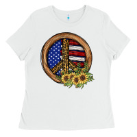 White Peace Sign Ladies Tee - JahusDesignShop