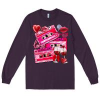 Plum valentines day cassette Long Sleeve Tee - NancyCooperArtShop
