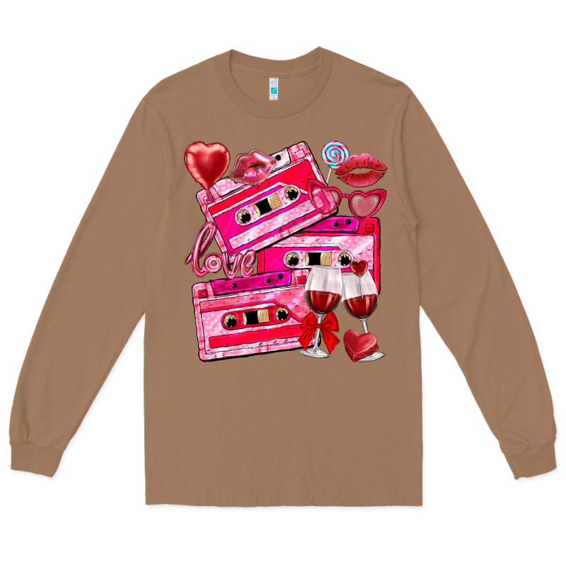 Valentines Day Cassette Long Sleeve Tee by NancyCooperArtShop | Teevron