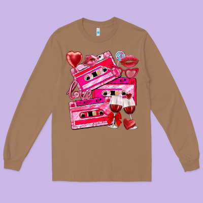 Valentines Day Cassette Long Sleeve Tee Designed By Nancycooperartshop