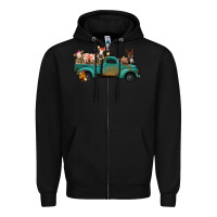 Black Farm Animals Truck Zipper Hoodie - Bettercallsaul