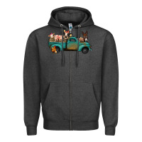 Charcoal Heather Farm Animals Truck Zipper Hoodie - Bettercallsaul