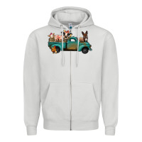 Dove Grey Farm Animals Truck Zipper Hoodie - Bettercallsaul