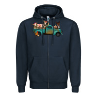 Navy Farm Animals Truck Zipper Hoodie - Bettercallsaul