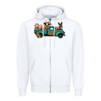 White Farm Animals Truck Zipper Hoodie - Bettercallsaul