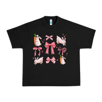 Black pink ribbons with rabbits Urban Heavy Tee - MaliasSmallBusiness