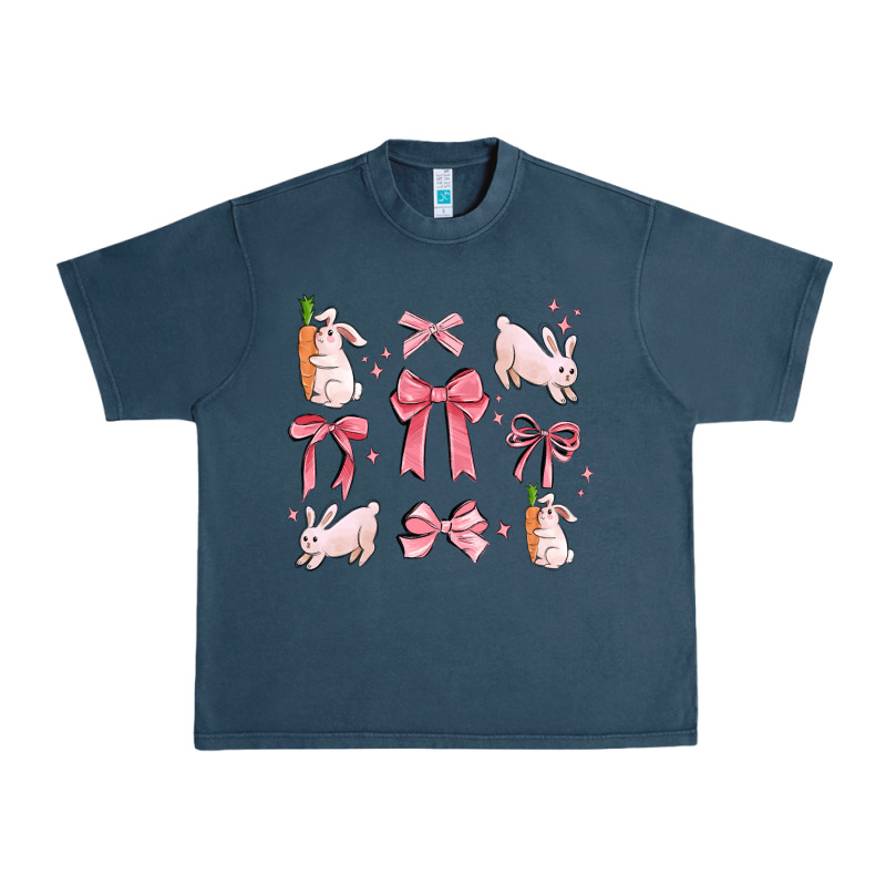 Pink Ribbons With Rabbits Urban Heavy Tee by MaliasSmallBusiness | Teevron