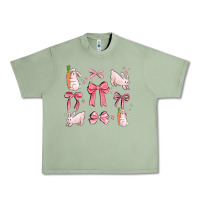 Oil Green pink ribbons with rabbits Urban Heavy Tee - MaliasSmallBusiness