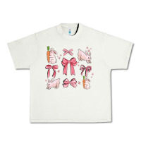 Pistachio pink ribbons with rabbits Urban Heavy Tee - MaliasSmallBusiness