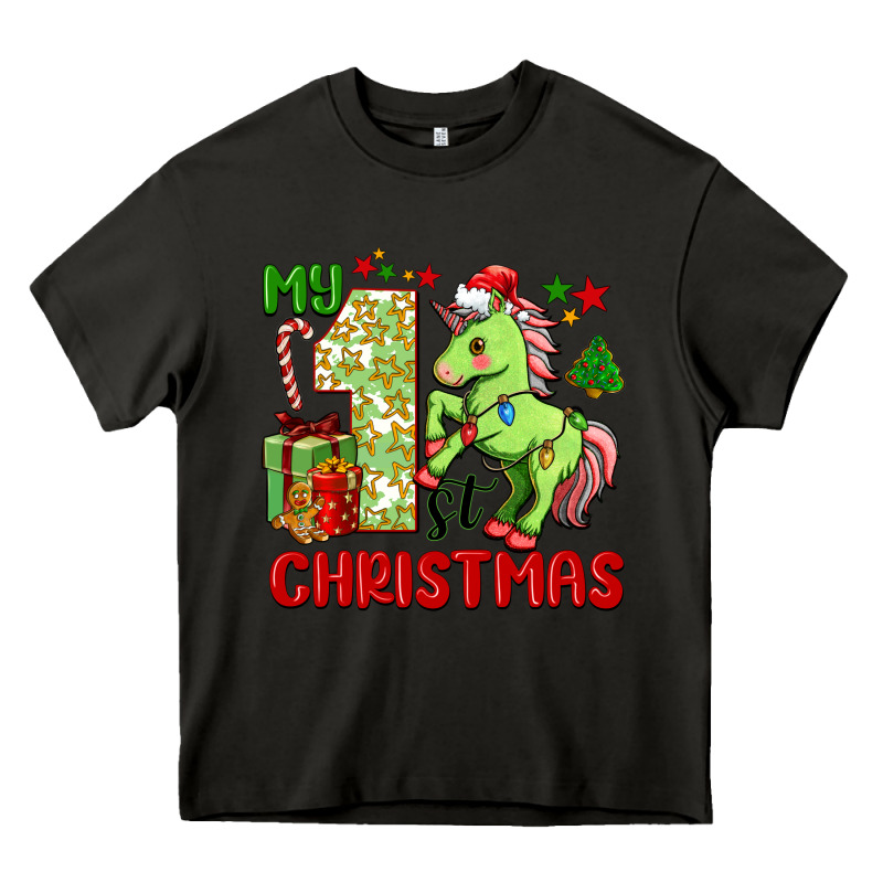 My First Christmas Unicorn Heavy Core Tee by FaDigitalArtStudio | Teevron